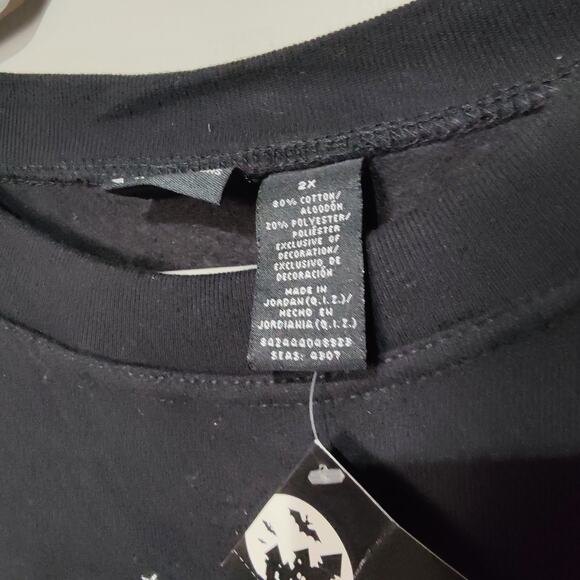 NWT Holiday Editions Plus Sz 2X Black Halloween Witch Sweatshirt Crew Neck Bats - Picture 3 of 5